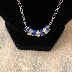 Lia Sophia Silver Necklace with Blue Accents